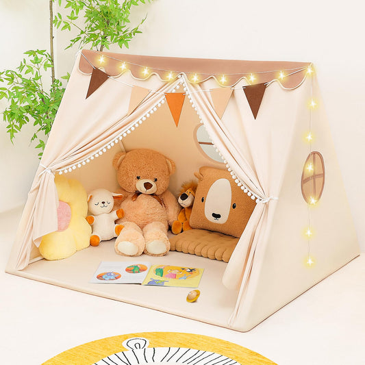 PIIKAGO kids tent with star lights provides cozy indoor play space.