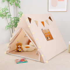 PIIKAGO Kids Tent with star lights creating a cozy playtime atmosphere