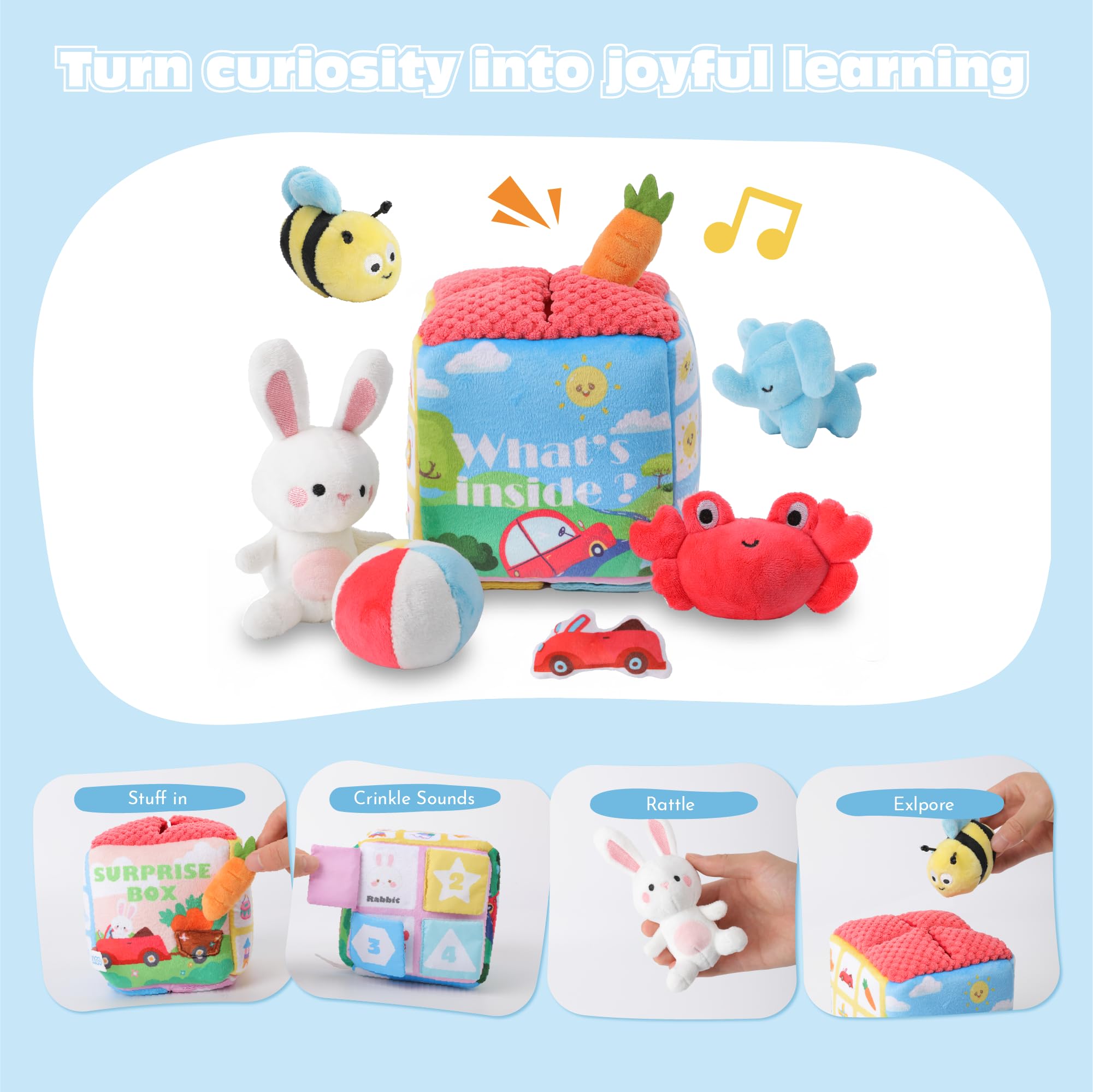 PIIKAGO Montessori-pocket toy invites problem-solving as little ones park a pretend carrot inside.