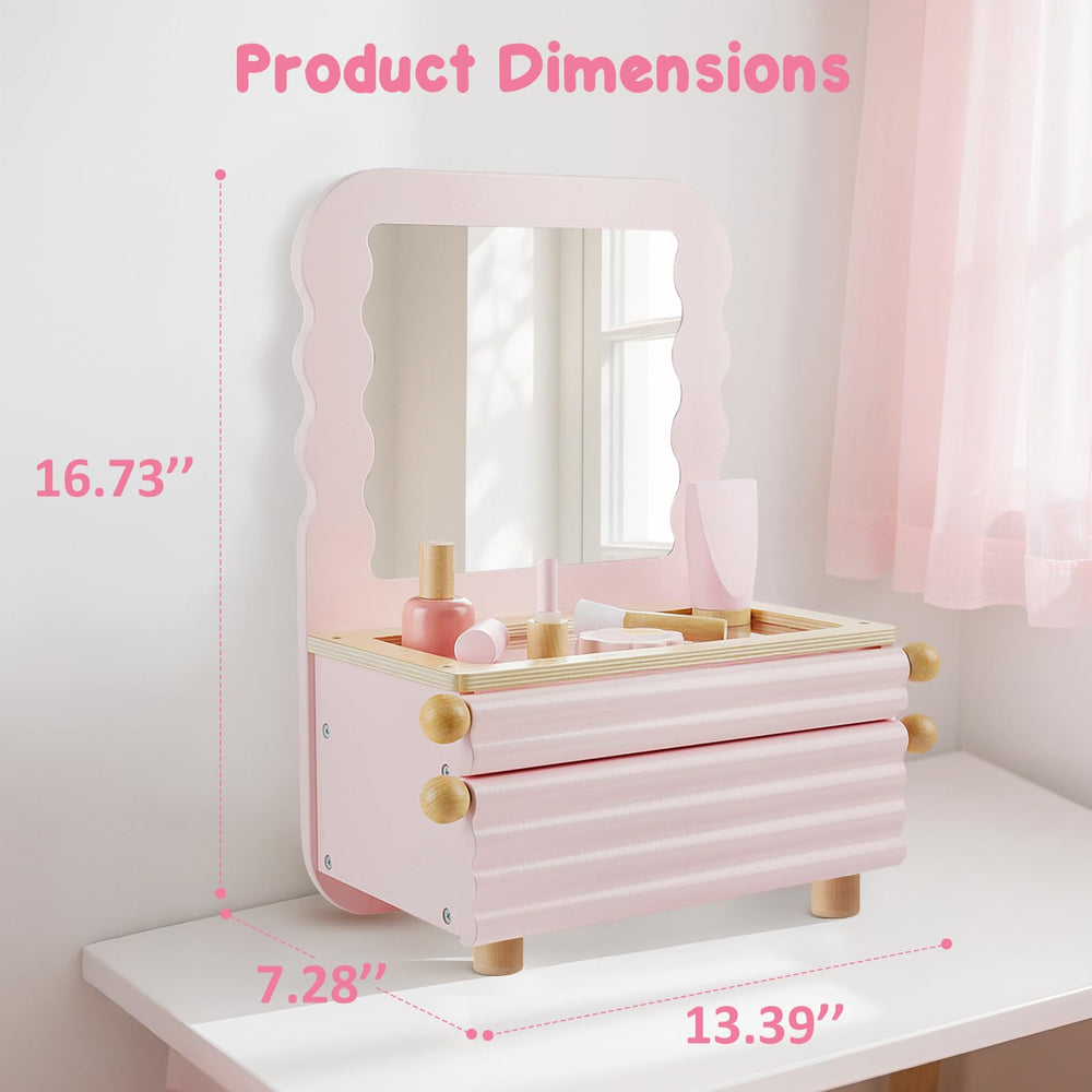 PIIKAGO pink kids vanity set is gift-ready for birthdays.