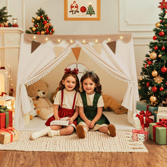 PIIKAGO play tent natural brown color complements any room decor.