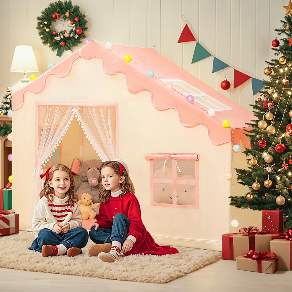 PIIKAGO pink play tent doubles as cute room décor and imaginative space.