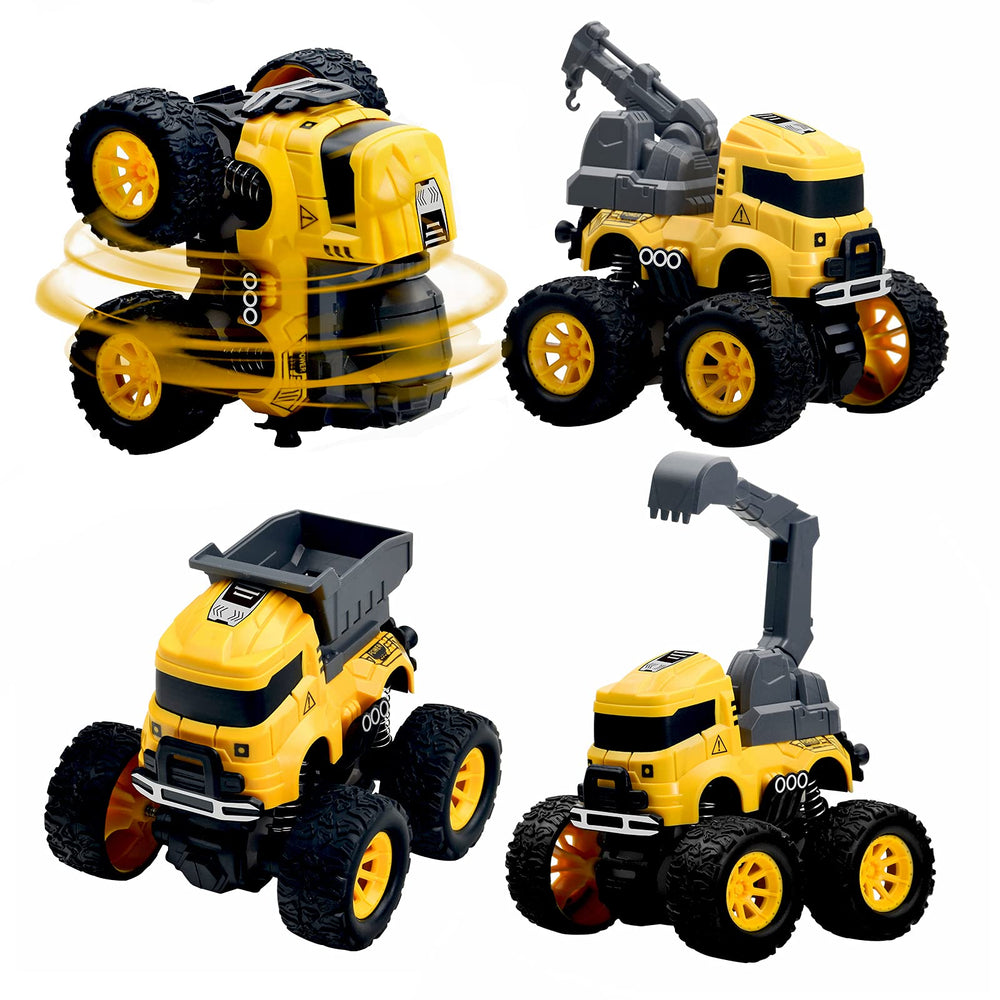 PIIOSER Construction Truck Excavator Front View, durable ABS body for rough play.