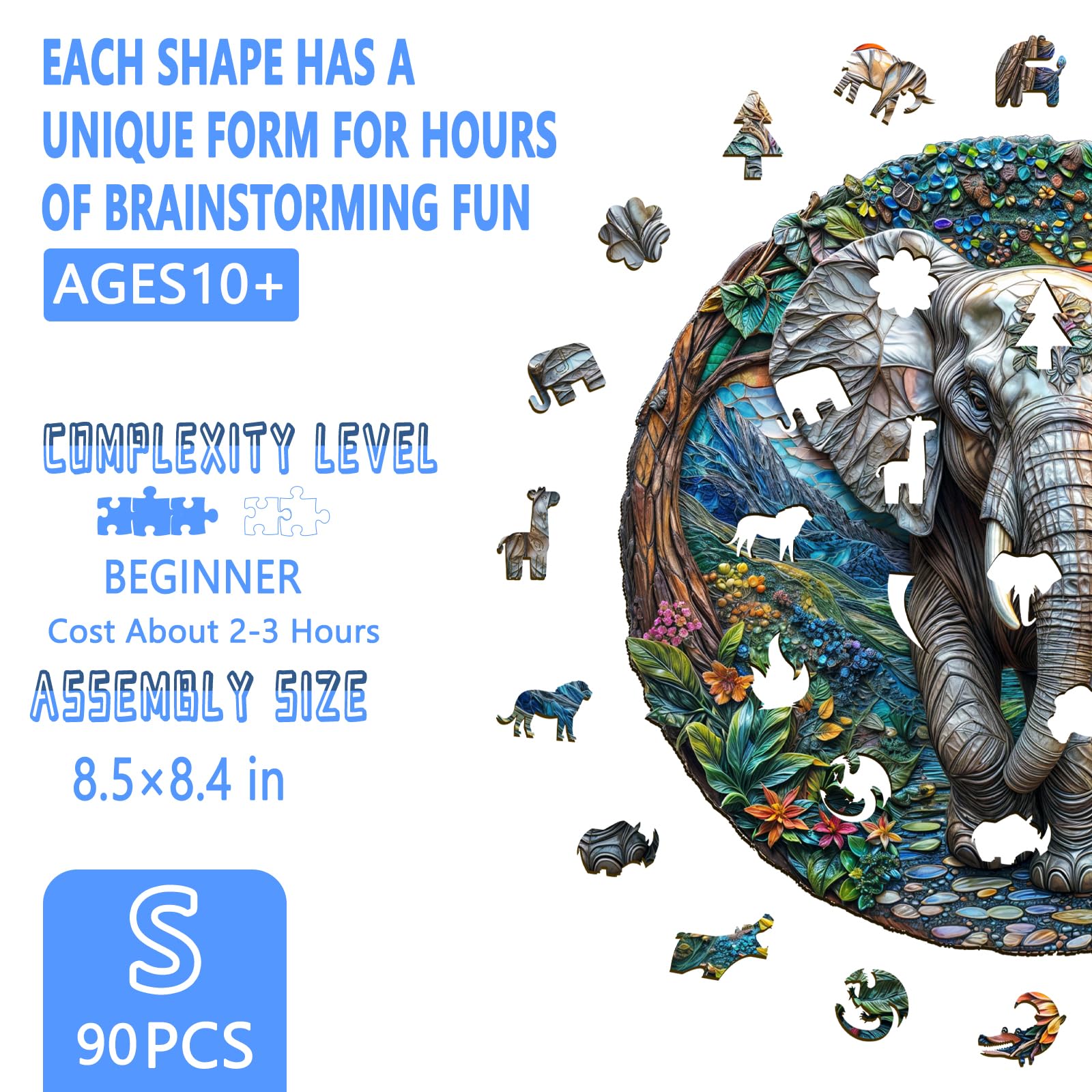 Pijesaksa adult wood puzzle with unique shapes boosts focus and patience
