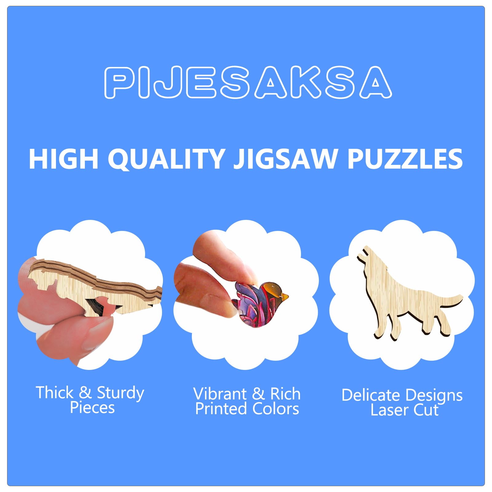 Pijesaksa eco-friendly wood ensures safe, long puzzle sessions