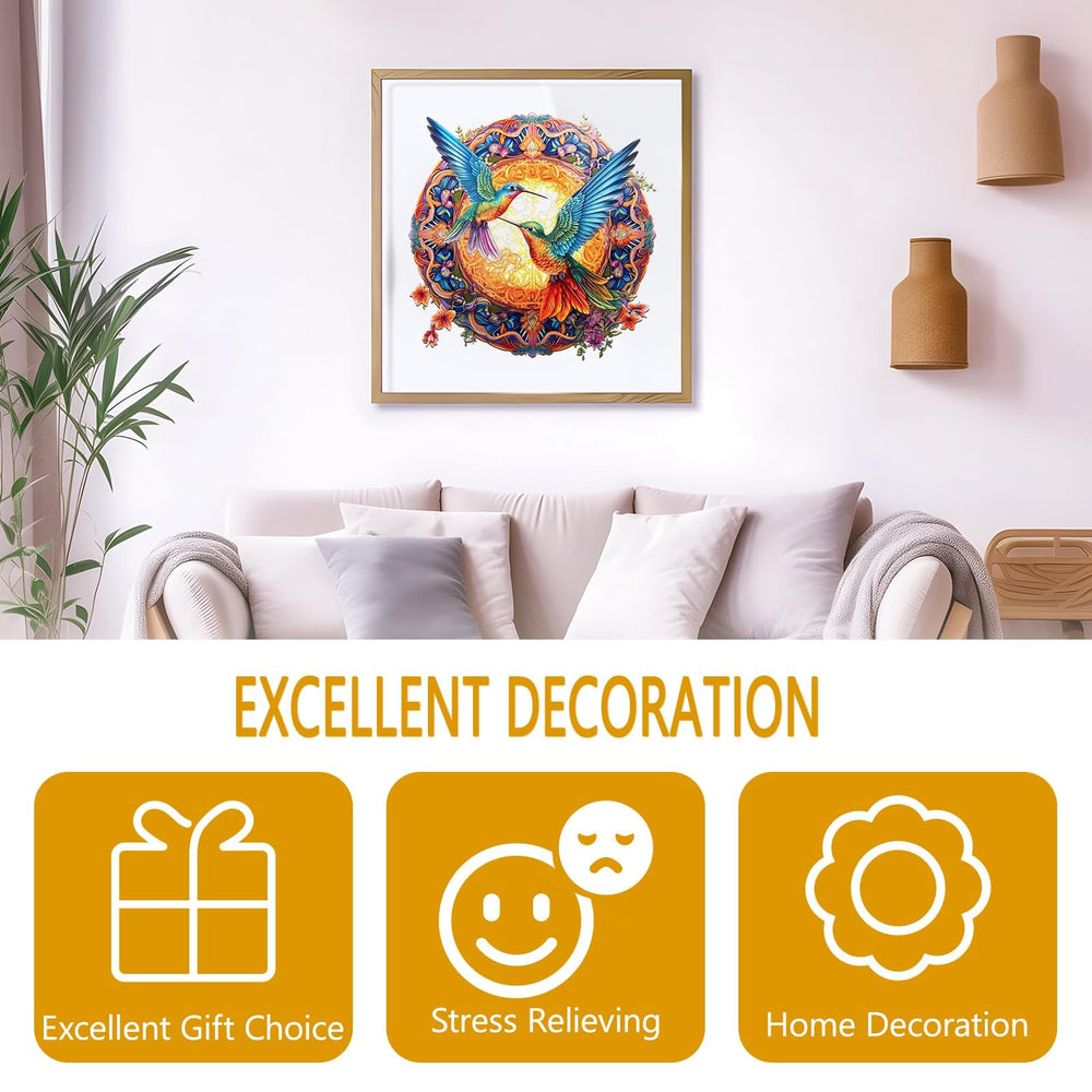 Pijesaksa gift-ready wooden puzzle with vibrant mandala design.