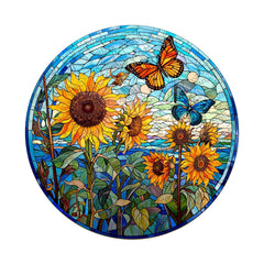 Pijesaksa glass sunflower puzzle – vibrant petals for a relaxing session