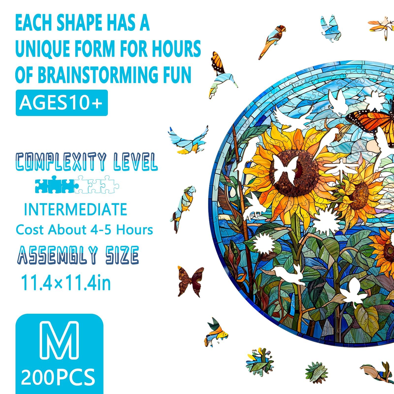 Pijesaksa Stained-Glass Sunflower Puzzle enhances focus during quiet evenings