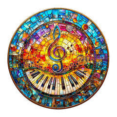 Pijesaksa wooden puzzle piano stained-glass 100pc, ideal for mindful focus