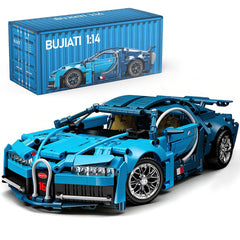 PIKARO 1:14 blue sports car model with openable doors for display and interaction