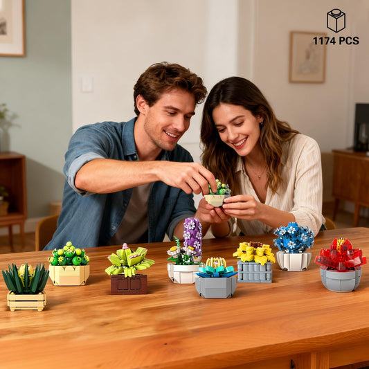 PIKARO botanical collection building block toy enhances desk display