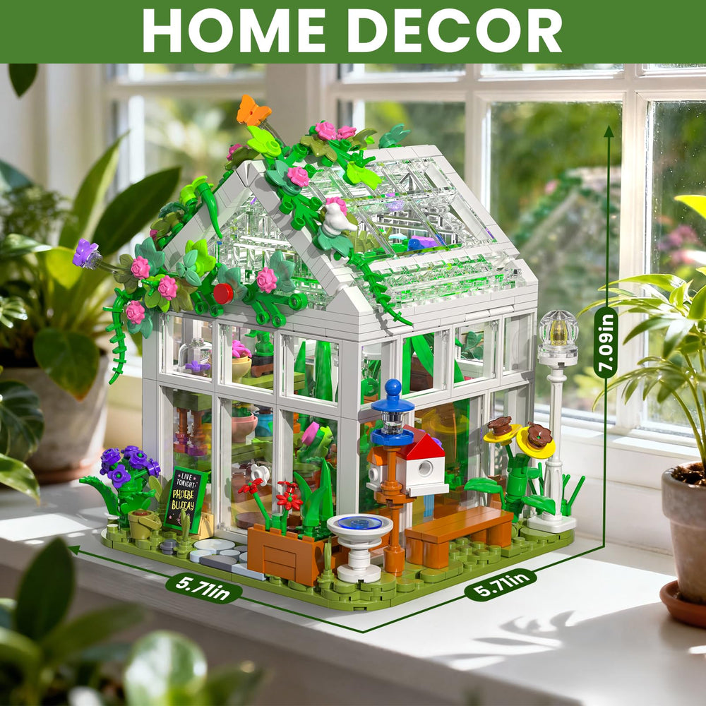 PIKARO Flowers House with LED light—compact size fits shelves and desks.