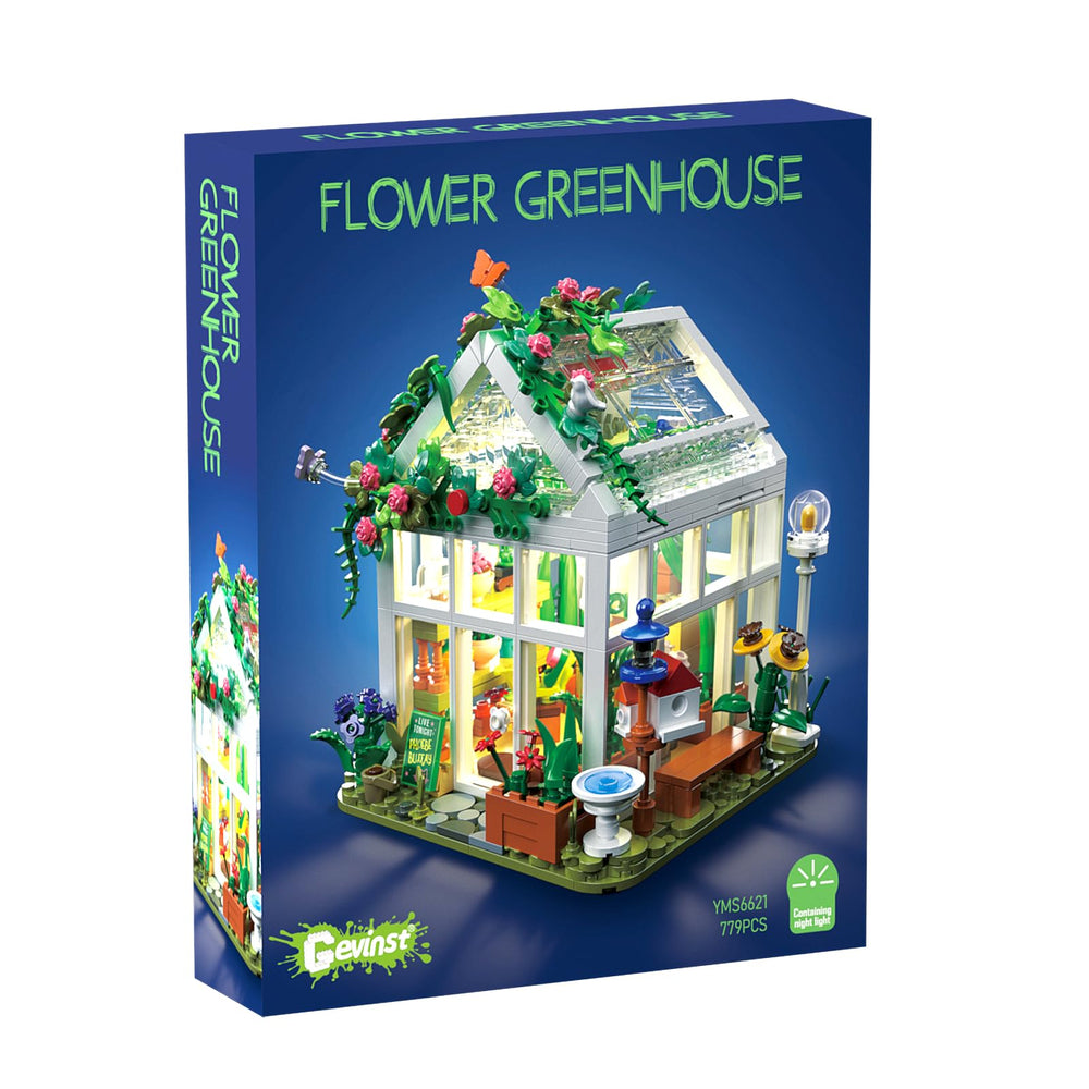 PIKARO Flowers House with LED light—side view for cozy desk decor.