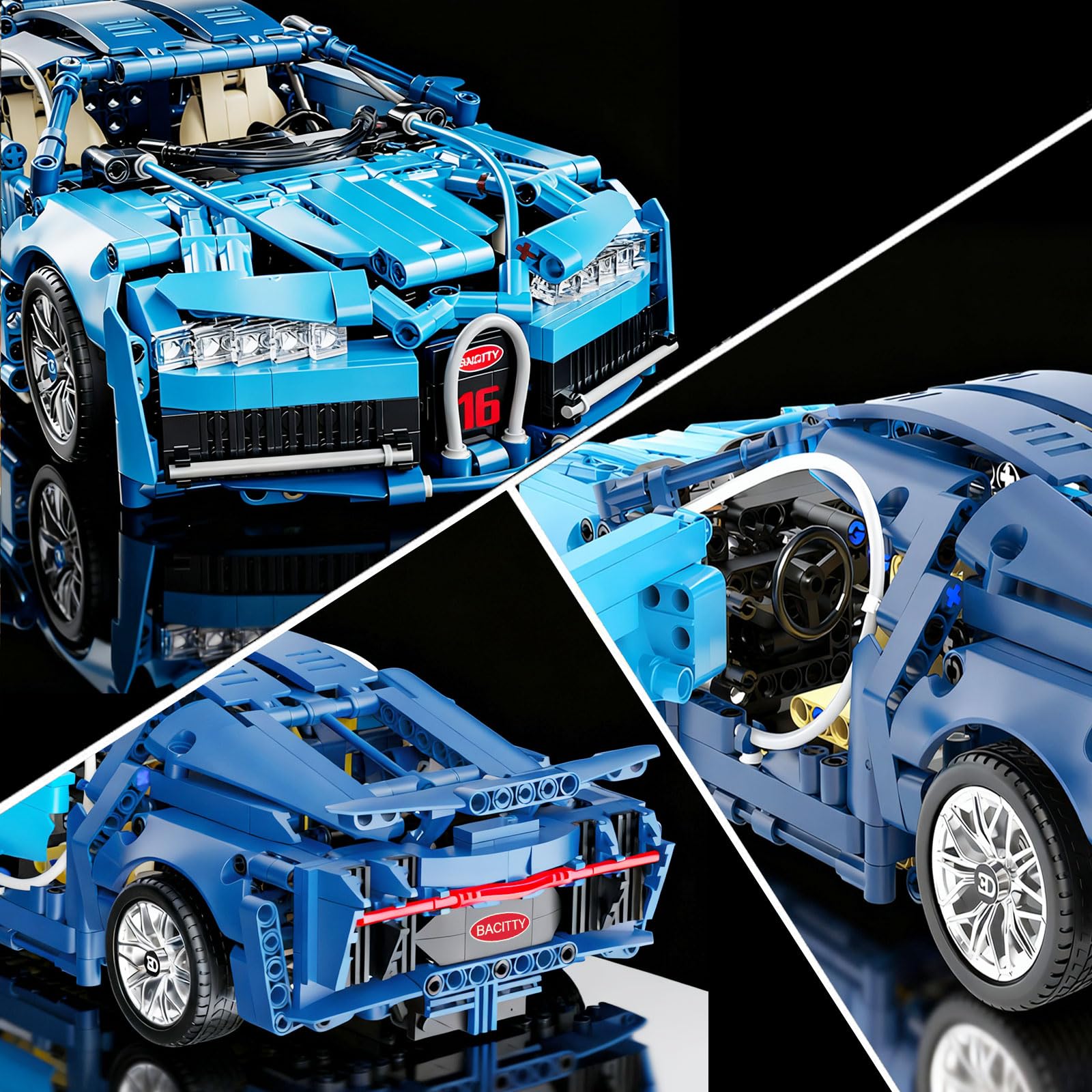 PIKARO blue kit with rotatable wheels enhances posing and display