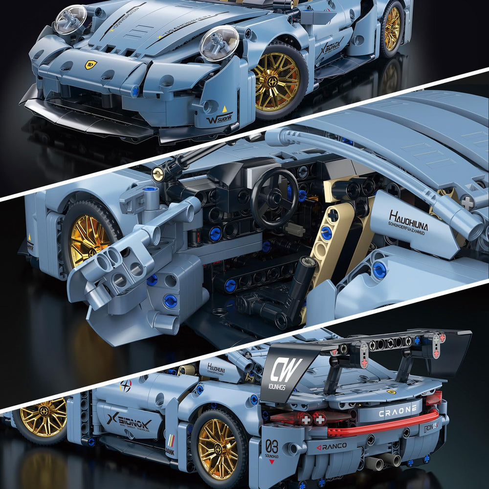 PIKARO Sports Car Building Set display-model showcases a ready-to-show collectible
