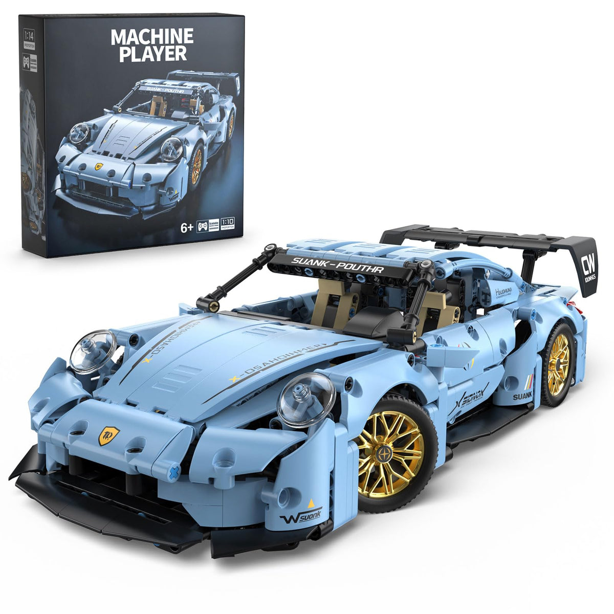 PIKARO Sports Car Building Set exterior-detailed showcases premium display and collectability