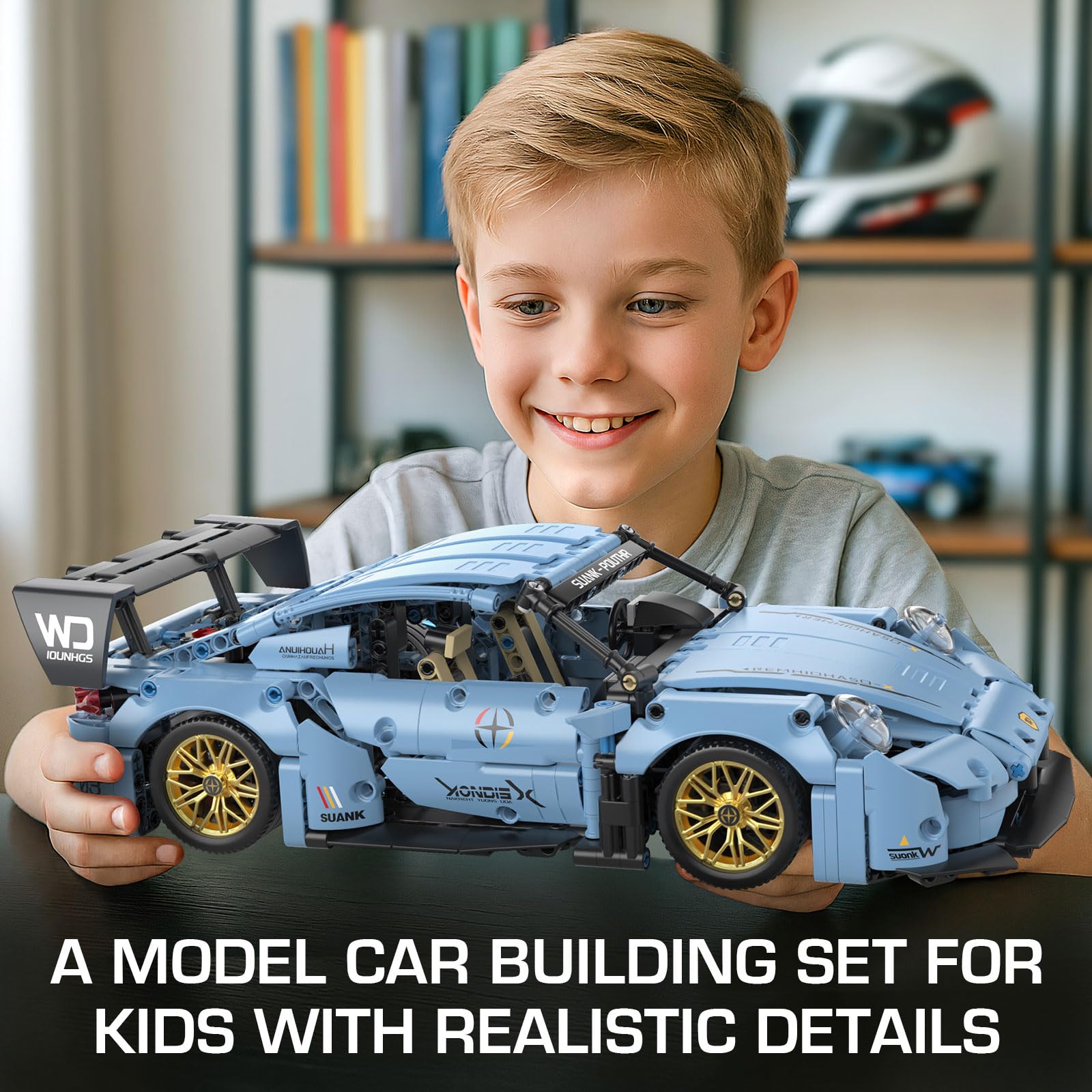 PIKARO Sports Car Building Set interior-detailed highlights authentic cabin and creative play