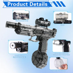 PIKARO water gun features fast drum refill for uninterrupted play.