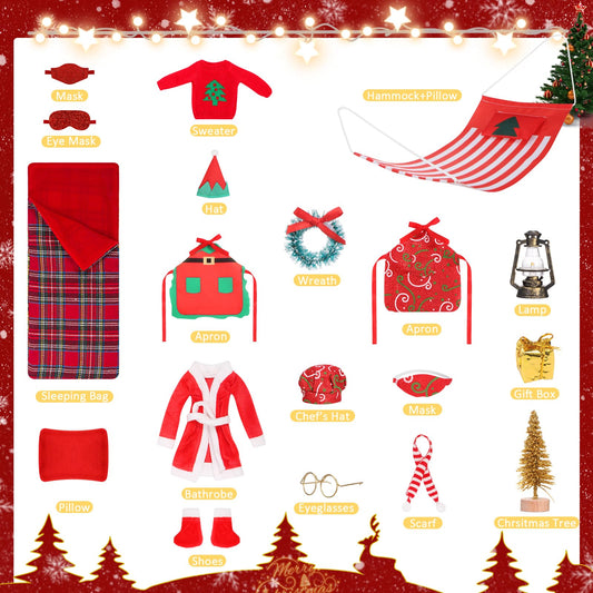Piklodo elf apron accessory adds culinary charm to your doll's holiday scenes.