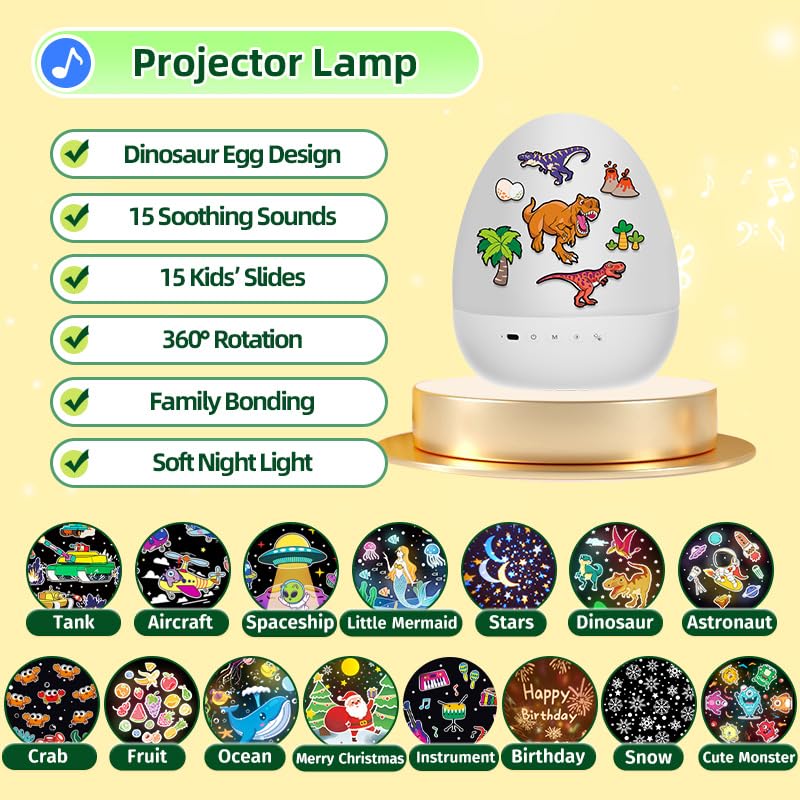PIKOY 360-degree silent rotation maintains quiet night light
