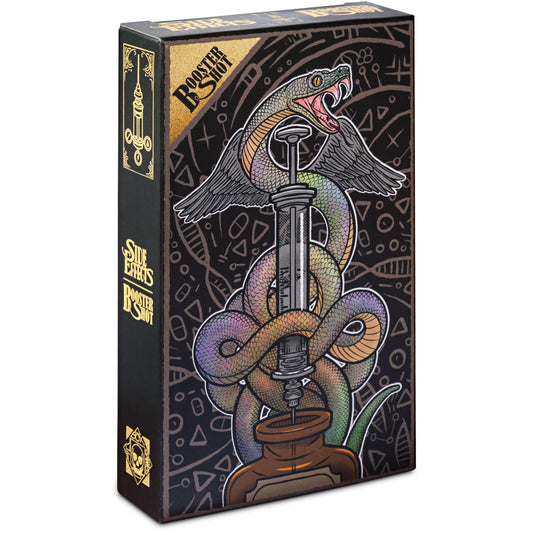 Pillbox Games Side Effects Booster Shot action cards in play, expanding strategic options for players.