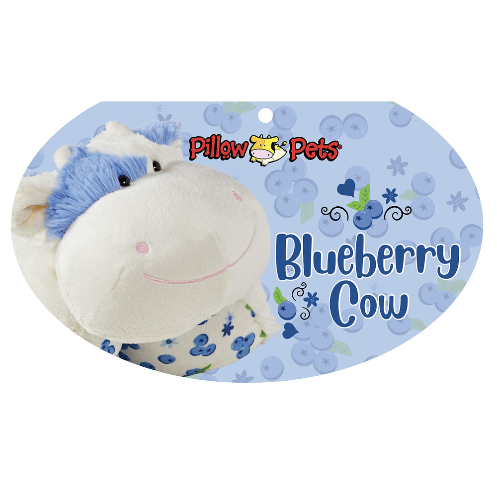 Pillow Pets Blueberry Cow in a kid’s room decor, playful and soft