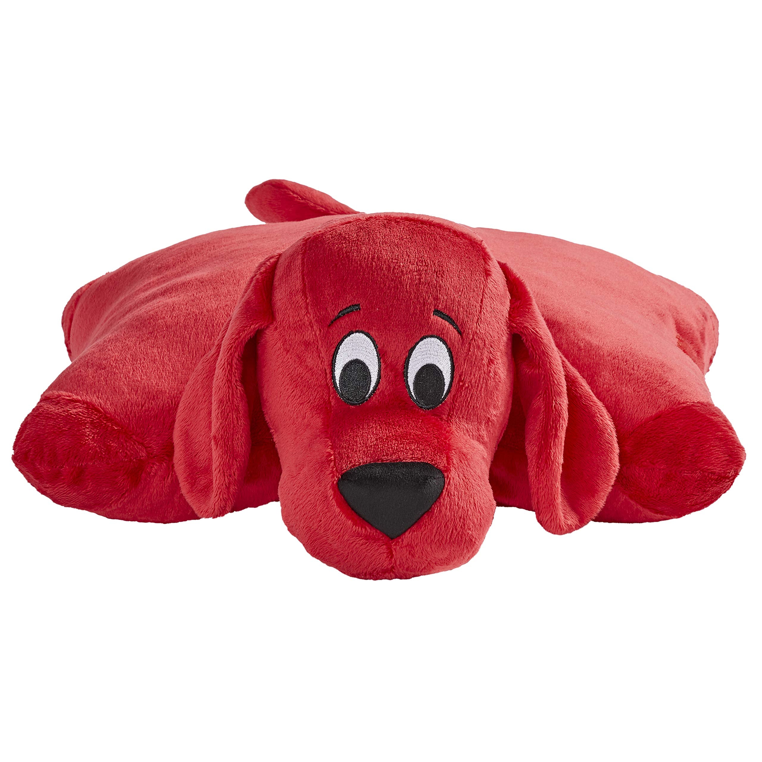 Pillow Pets Clifford plush belly unfastens to become a pillow.