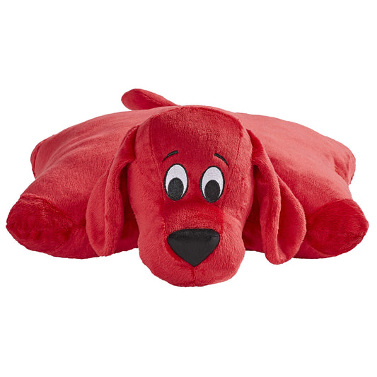Pillow Pets Clifford plush belly unfastens to become a pillow.