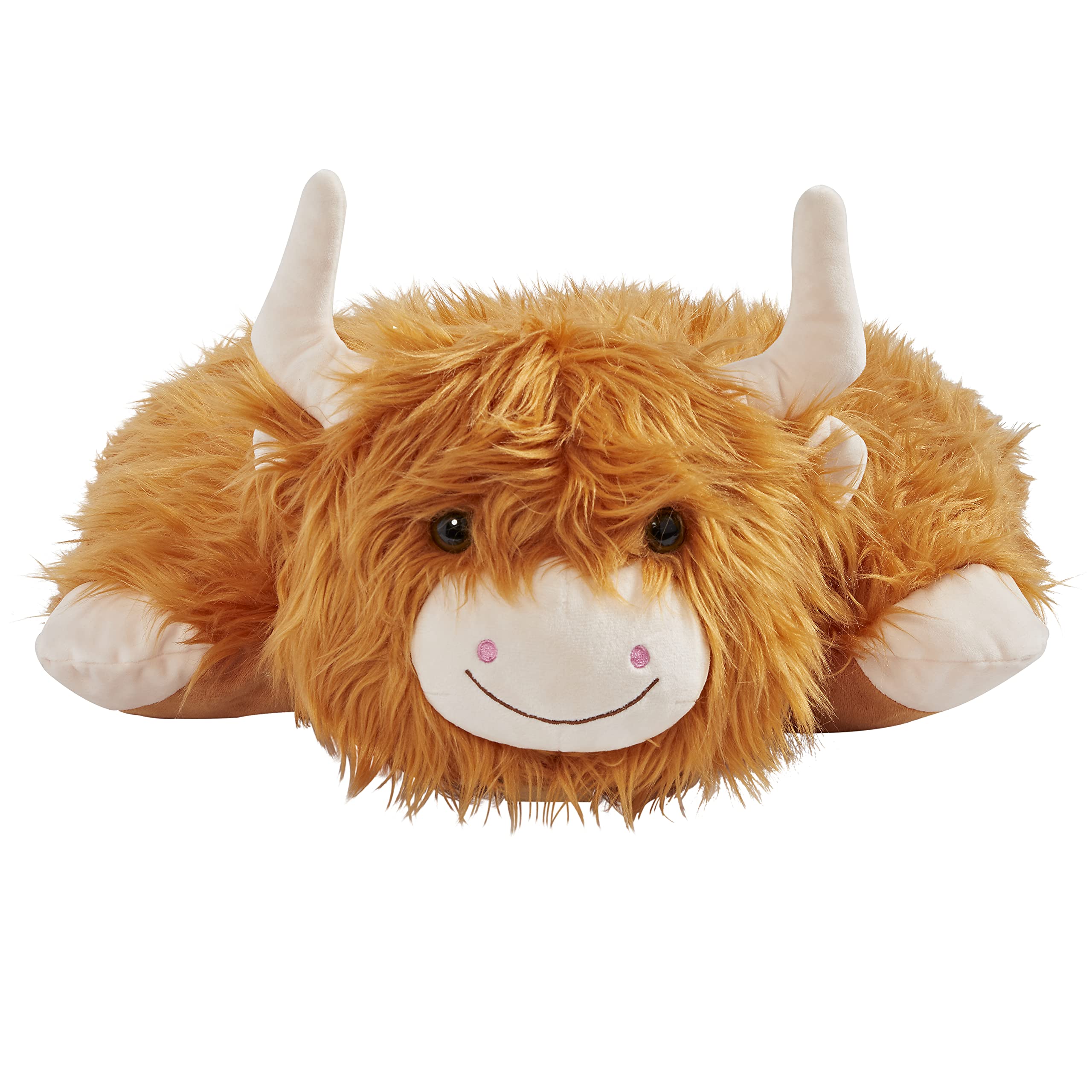 Pillow Pets Highland Cow big eyes and friendly smile for cozy evenings