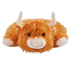 Pillow Pets Highland Cow big eyes and friendly smile for cozy evenings