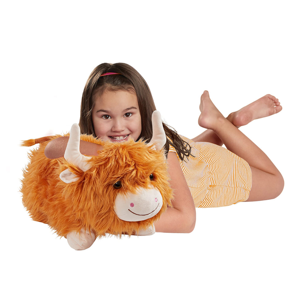 Pillow Pets Highland Cow soft fur texture for plush comfort during playtime