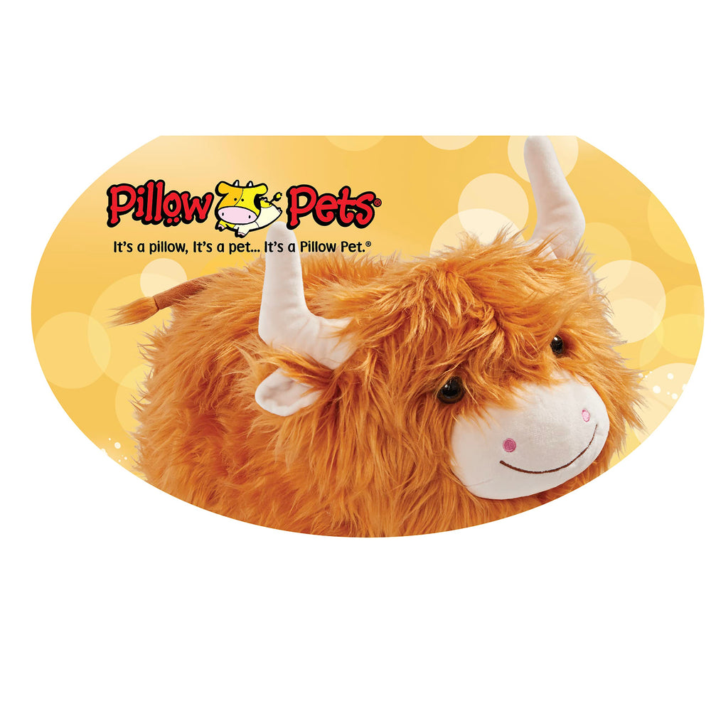 Pillow Pets Highland Cow unfolded pillow mode for comfy naps and travel
