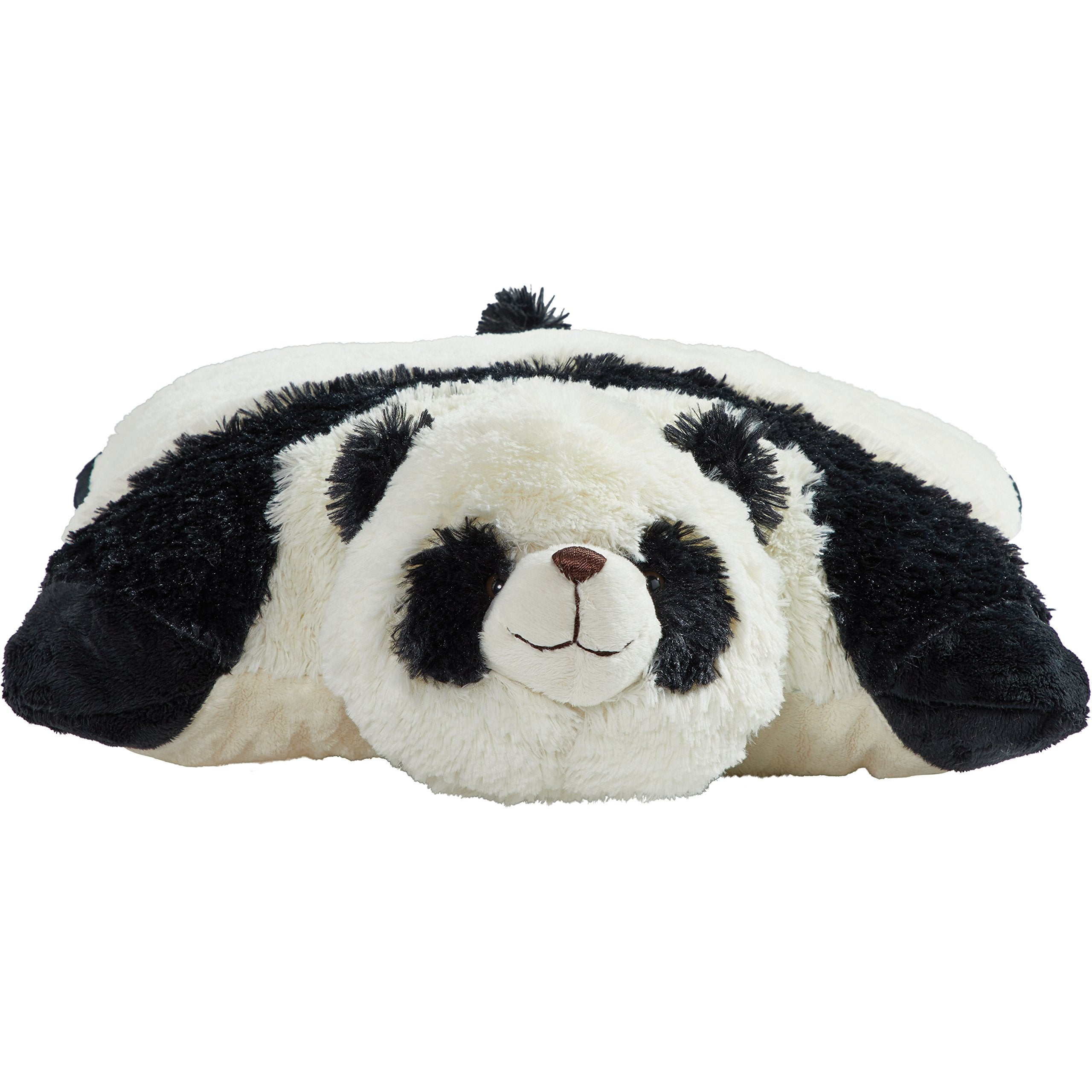 Bedroom decor accent with a cuddly panda friend.