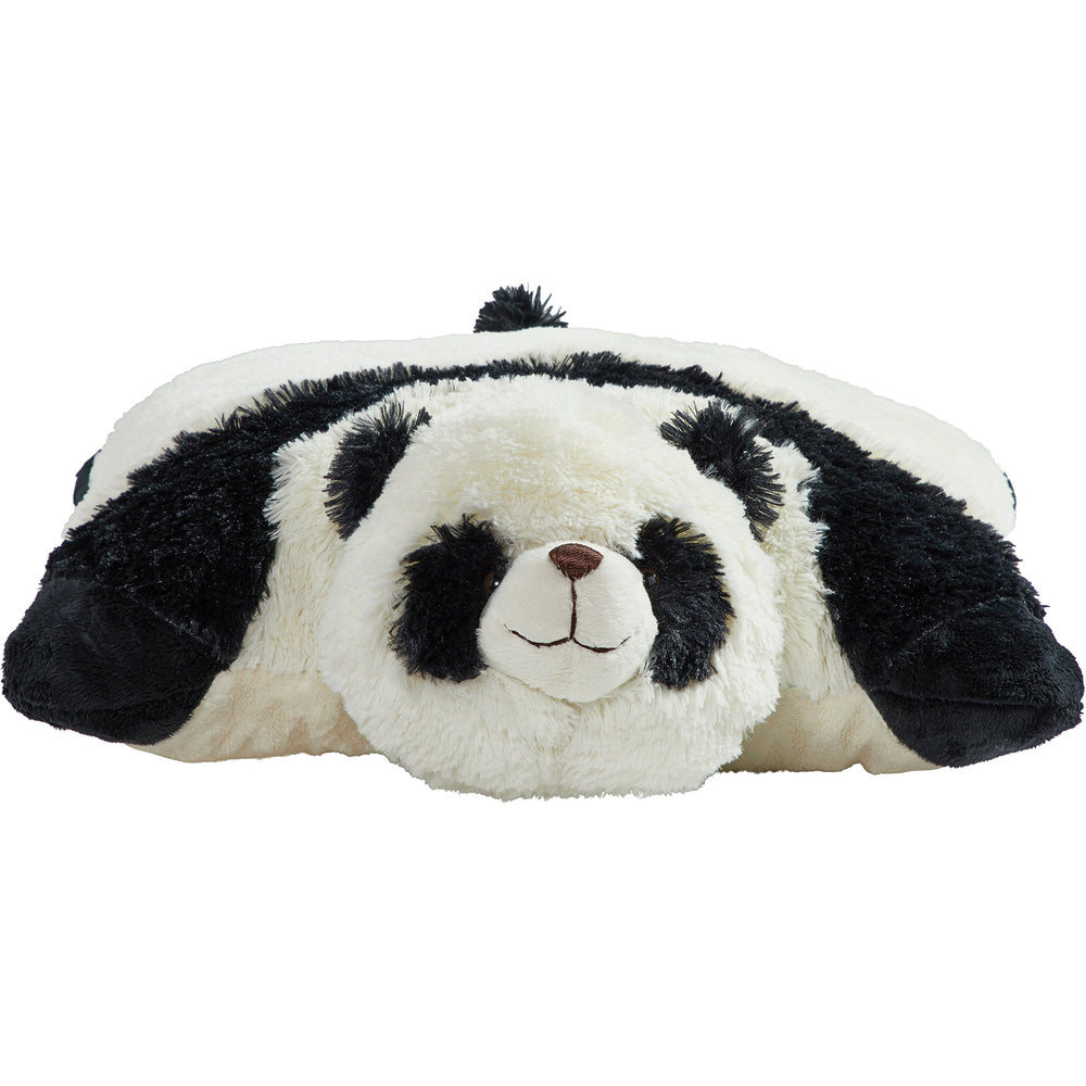 Bedroom decor accent with a cuddly panda friend.