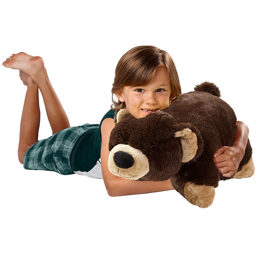 Pillow Pets Mr. Bear with Velcro closure transforms into a pillow