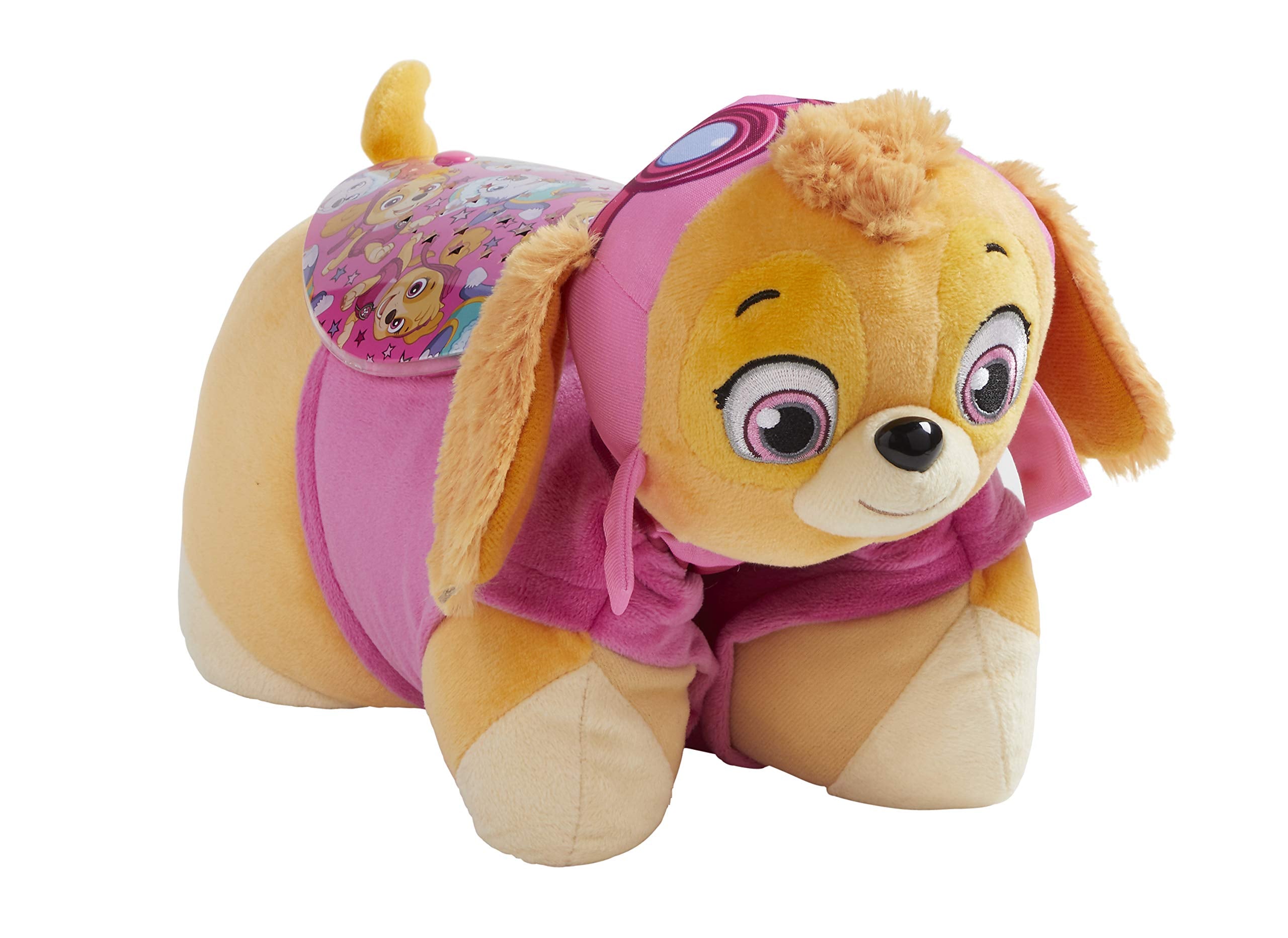 Pillow Pets Skye plush nightlight doubles as a comforting bedtime companion.