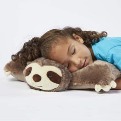 Sunny Sloth open to an 18-inch pillow for travel comfort.