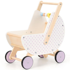 Pillowhale walker pram front view highlighting stable first steps and push play