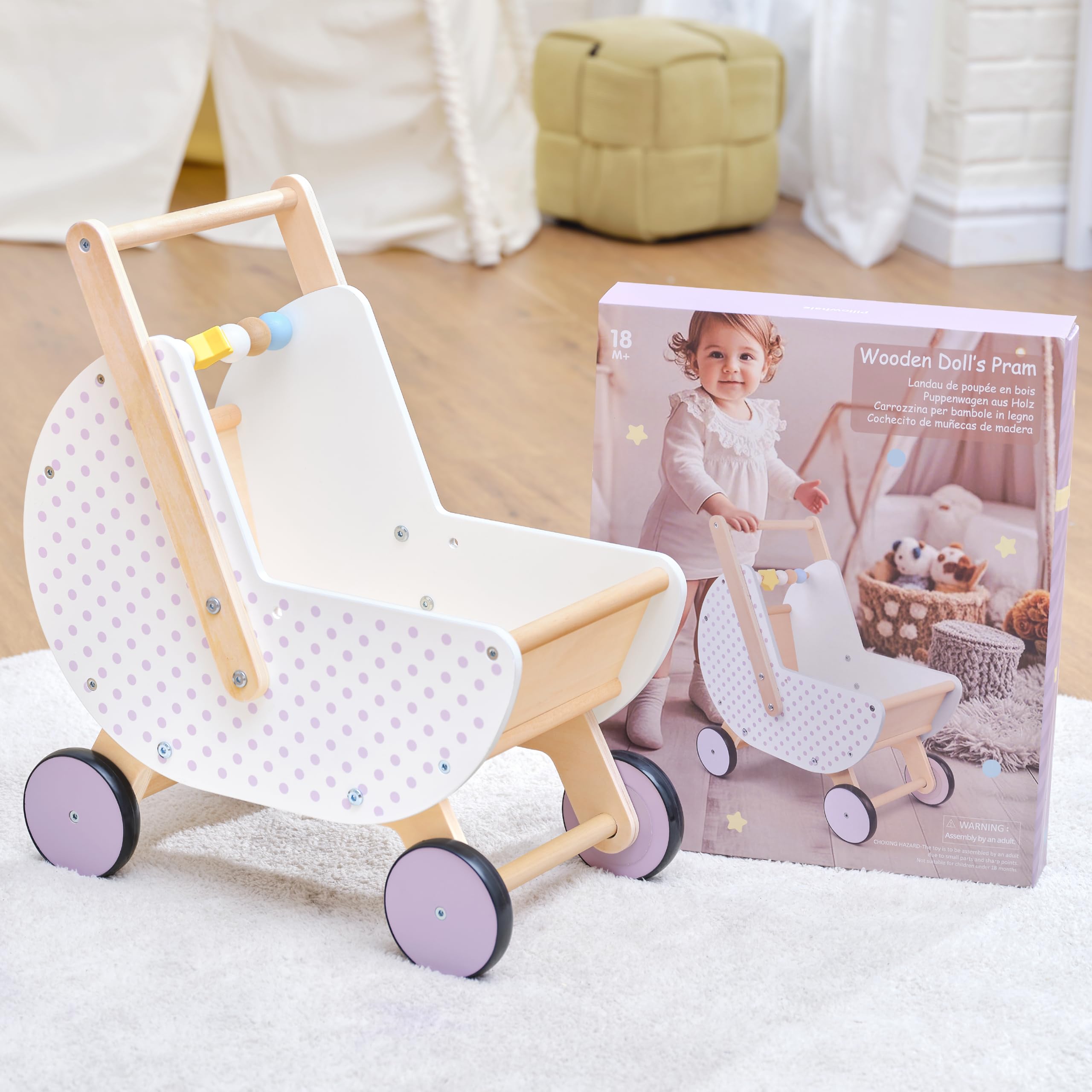 Pillowhale wooden finish with safe paint complements nursery decor