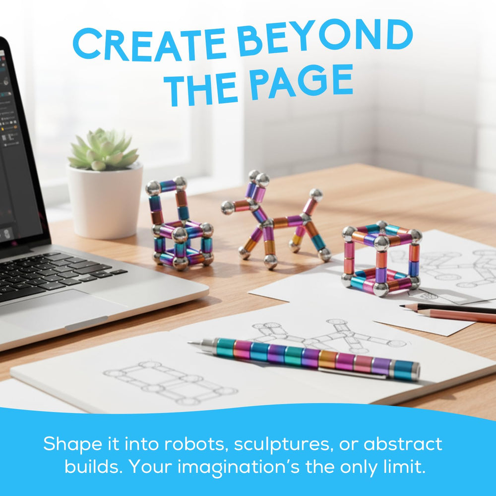 PILPOC Fidget Pen assembly showing detachable pieces for customization.