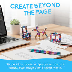 PILPOC Fidget Pen assembly showing detachable pieces for customization.
