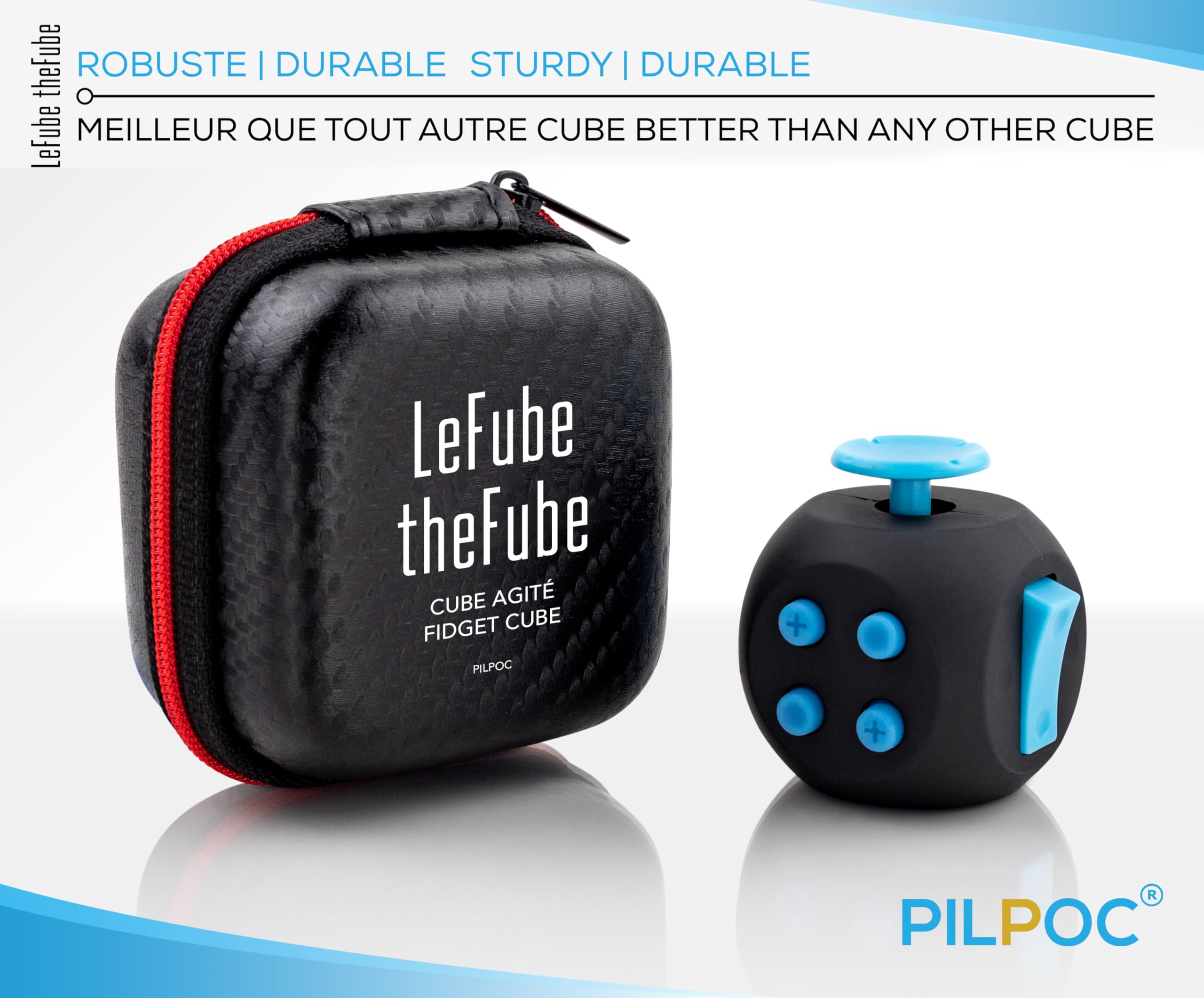 PILPOC theFube fidget cube silent sides aid discreet concentration.
