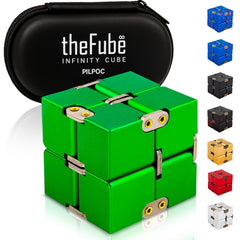 PILPOC theFube Infinity Cube green side view for tactile focus and stress relief.