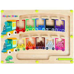 Pincush magnetic color-number maze board for fine motor skills during play