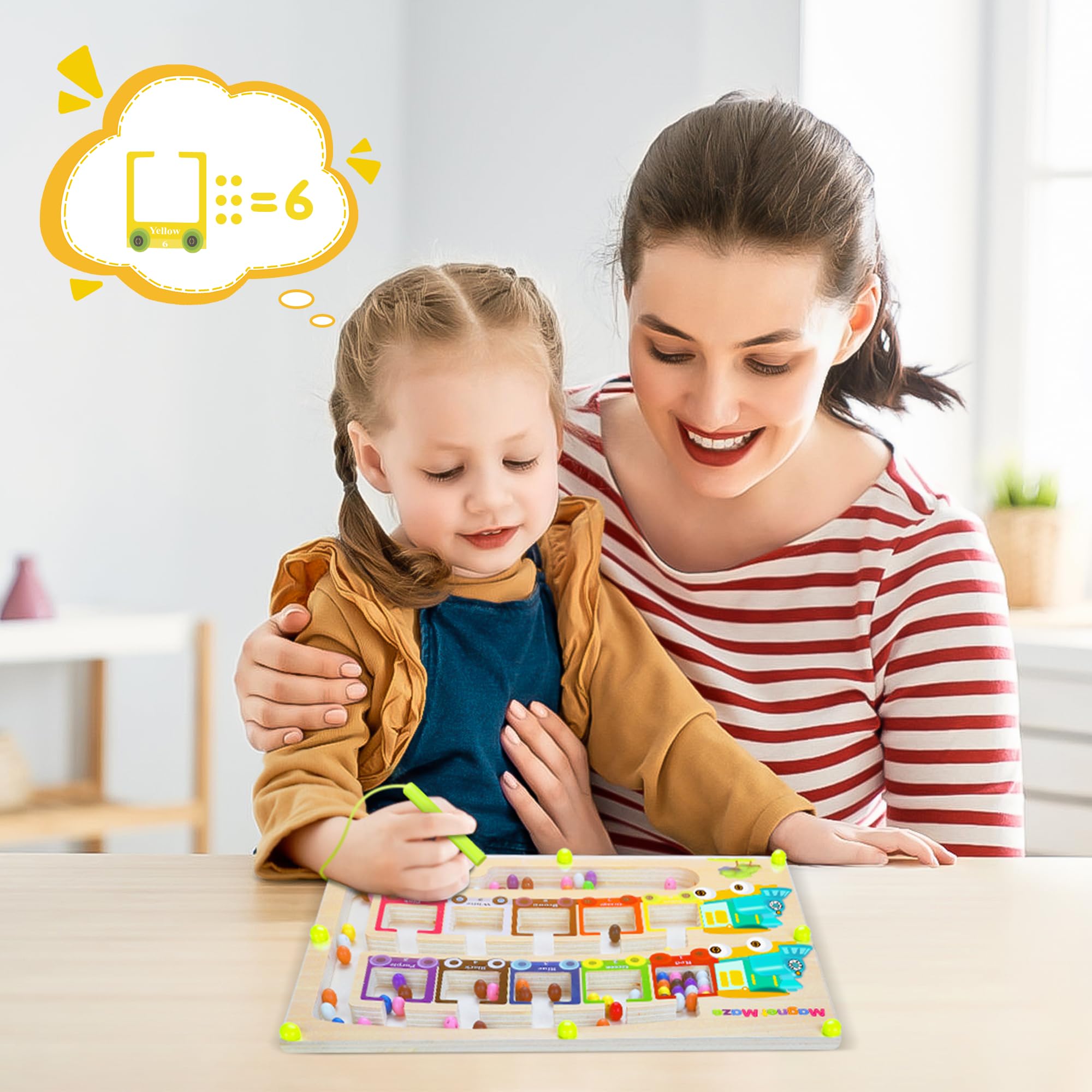Pincush safe and durable wooden toy designed for quiet, focused play