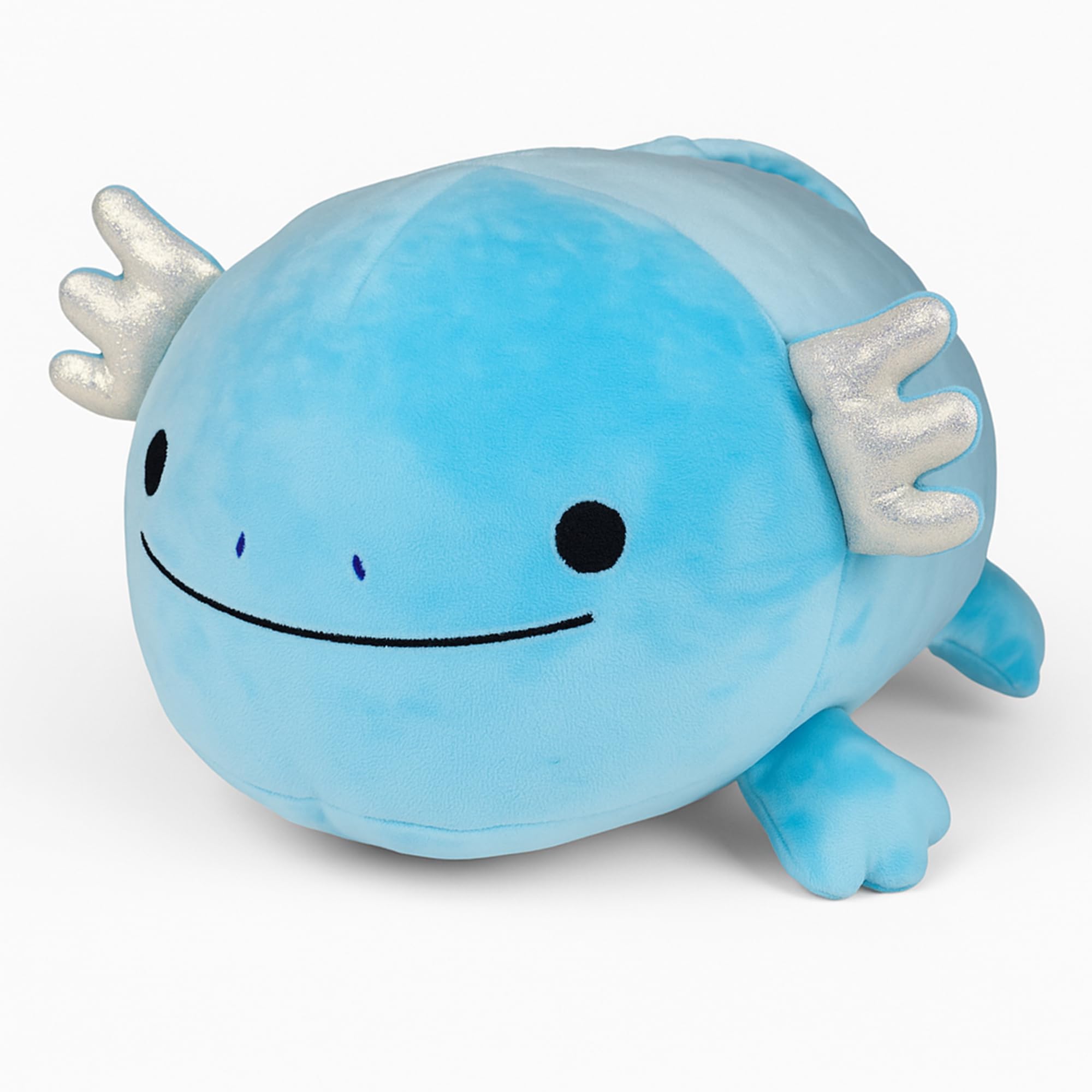 Pineapple Axolotl plush blue pillow-like design close-up