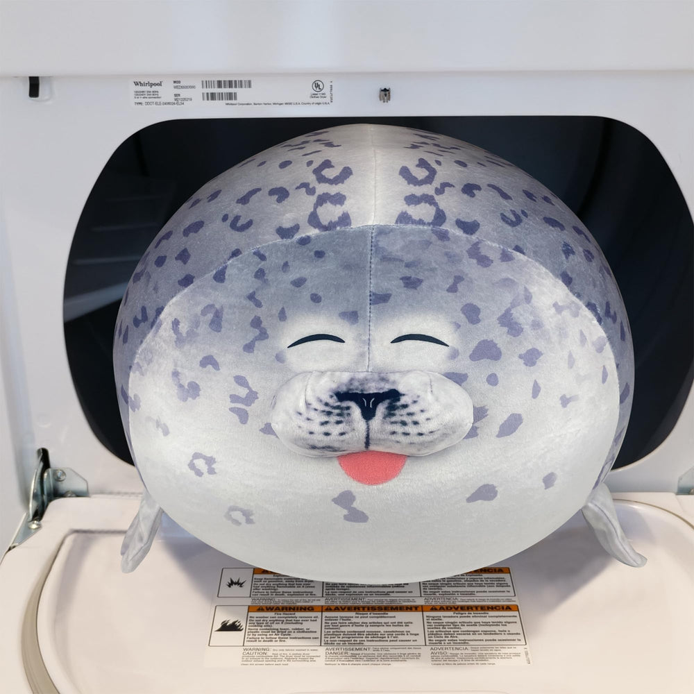 Pineapple Seal Plush Pillow dryer-reset image shows size revival after care