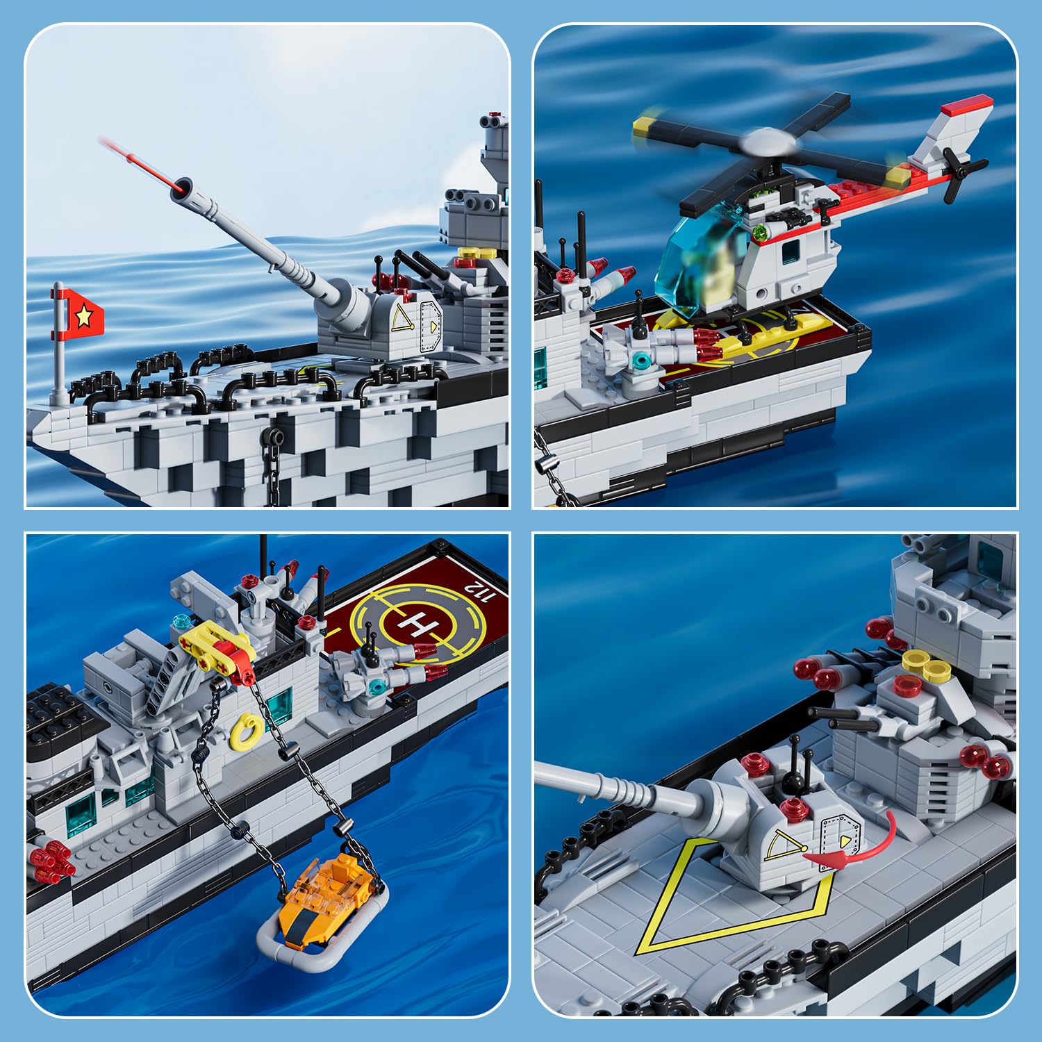 PinkBee battleship ABS plastic construction ensures safe building.