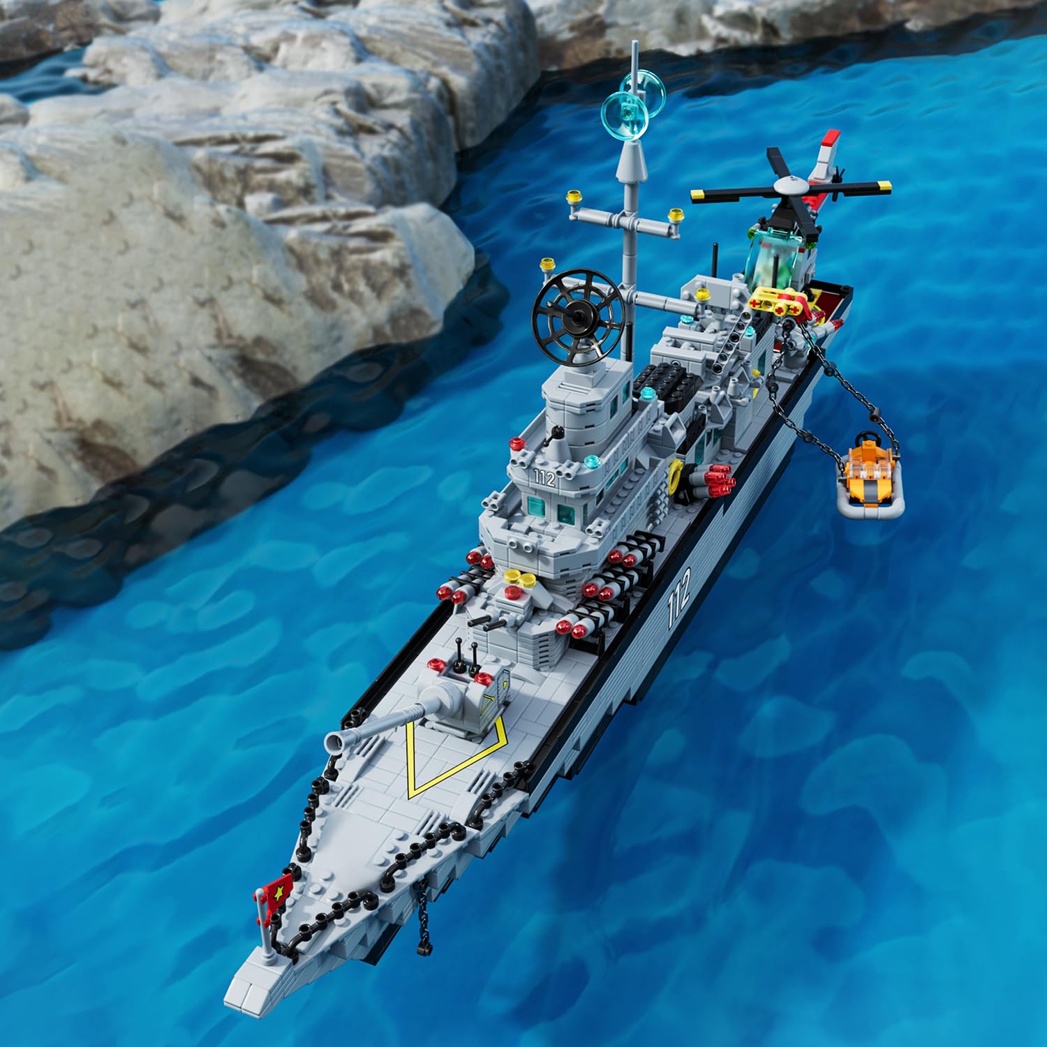 PinkBee battleship lifeboat boom release adds dramatic detail.