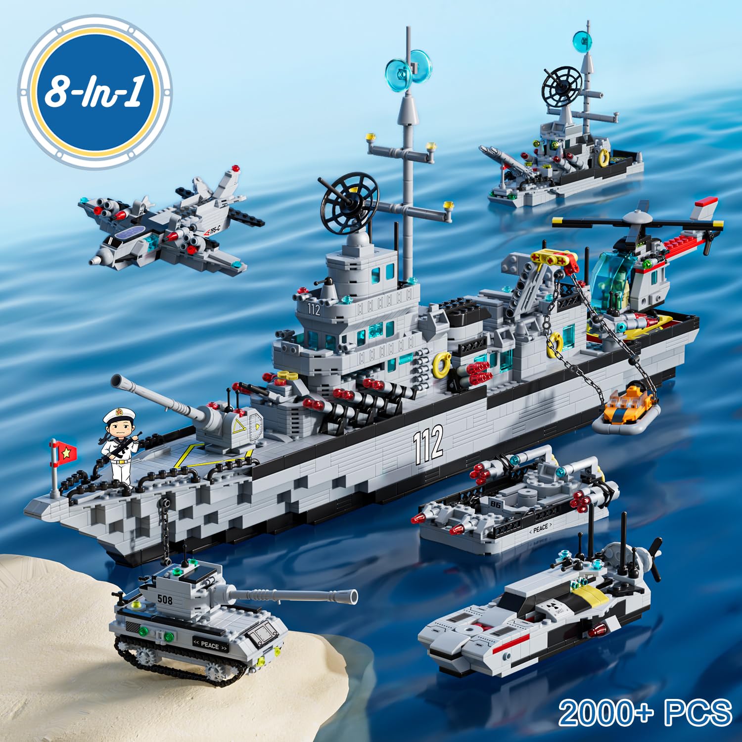 PinkBee battleship rotatable main gun enables realistic battleship action.